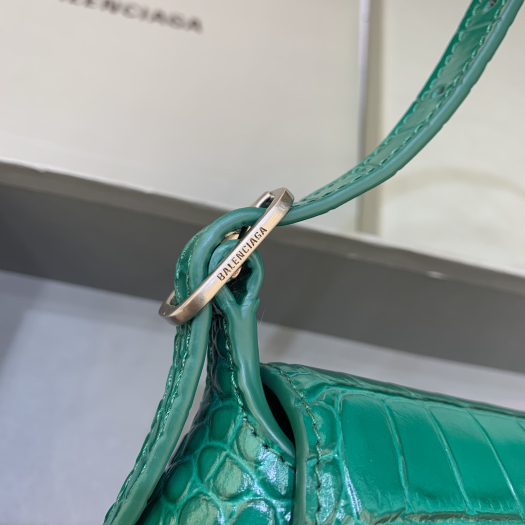 Balenciaga XX Small Flap Bag Crocodile Embossed Green